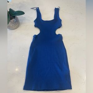Size M Zara blue cut out dress never worn!